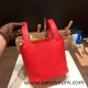 Hermes Picotin Clemence 18cm 0G /Rouge Sellier Gold Hardware Hermes Picotin Clemence 18cm 0G /Rouge Sellier Gold Hardware