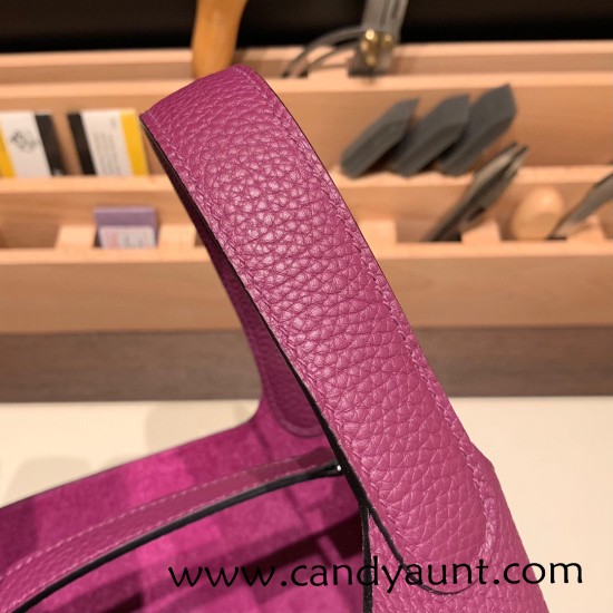 Hermes Picotin Clemence 18cm P9 /Anemone Silver Hardware Hermes Picotin Clemence 18cm P9 /Anemone Silver Hardware