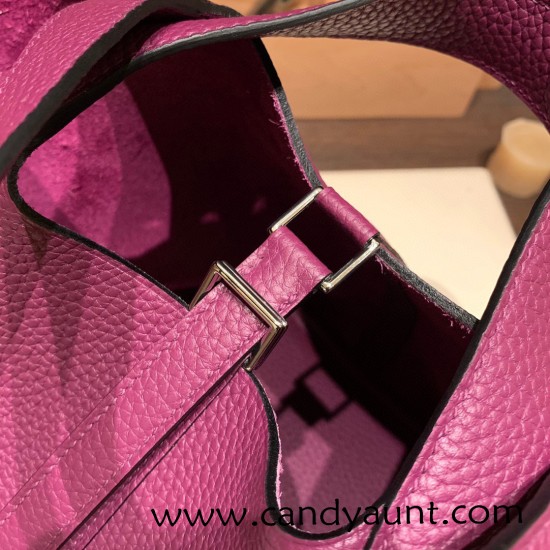 Hermes Picotin Clemence 18cm P9 /Anemone Silver Hardware Hermes Picotin Clemence 18cm P9 /Anemone Silver Hardware