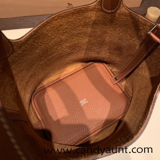 Hermes Picotin Clemence 18cm 37/Gold Silver Hardware Hermes Picotin Clemence 18cm 37/Gold Silver Hardware