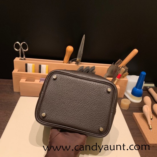 Hermes Picotin Clemence 18cm 46 /Ebene Gold Hardware Hermes Picotin Clemence 18cm 46 /Ebene Gold Hardware