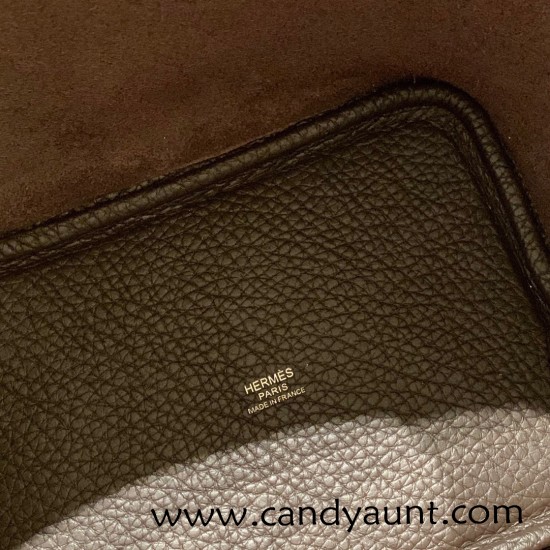 Hermes Picotin Clemence 18cm 46 /Ebene Gold Hardware Hermes Picotin Clemence 18cm 46 /Ebene Gold Hardware