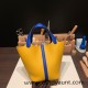 Hermes Picotin Clemence 18cm 9D Jaune Ambre & 7T /Blue Electric Silver Hardware Hermes Picotin Clemence 18cm 9D Jaune Ambre & 7T /Blue Electric Silver Hardware