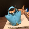 Hermes Picotin Clemence 18cm P3 /Blue du Nord Gold Hardware