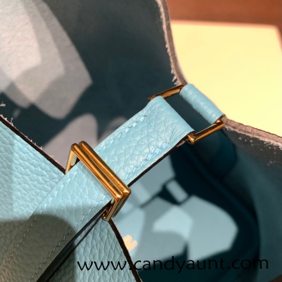 Hermes Picotin Clemence 18cm P3 /Blue du Nord Gold Hardware Hermes Picotin Clemence 18cm P3 /Blue du Nord Gold Hardware