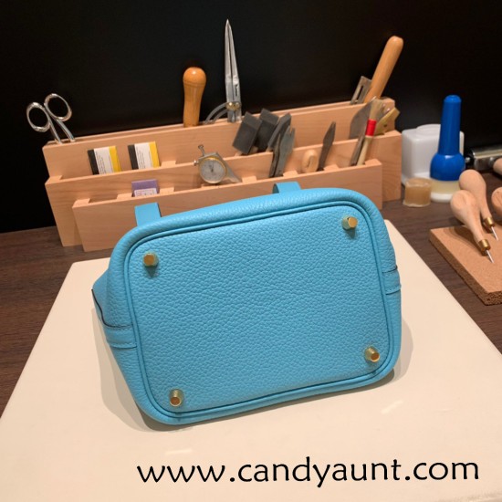 Hermes Picotin Clemence 18cm P3 /Blue du Nord Gold Hardware Hermes Picotin Clemence 18cm P3 /Blue du Nord Gold Hardware