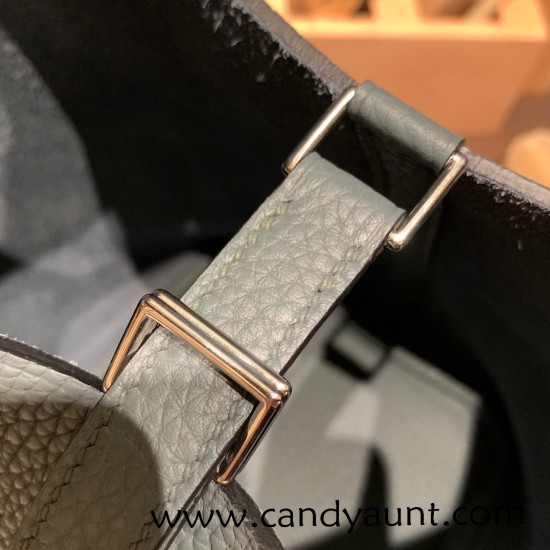 Hermes Picotin Clemence 18cm Y7 /Blue Orage Silver Hardware Hermes Picotin Clemence 18cm Y7 /Blue Orage Silver Hardware