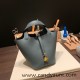 Hermes Picotin Clemence 18cm Y7/ Blue Orage Gold Hardware Hermes Picotin Clemence 18cm Y7/ Blue Orage Gold Hardware
