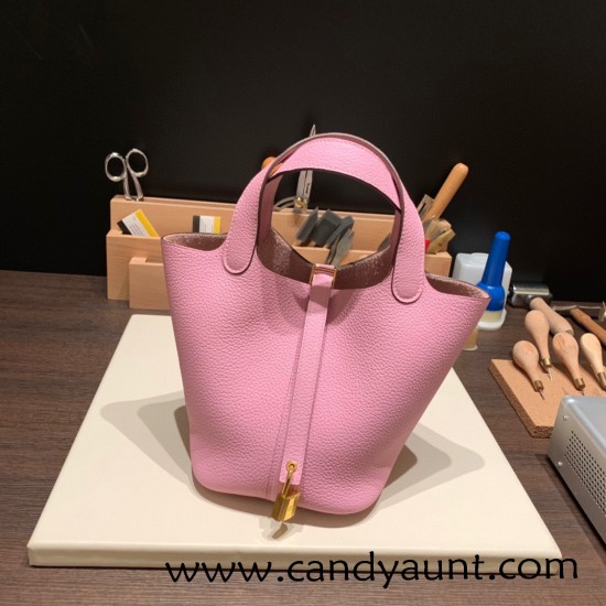 Hermes Picotin Clemence 18cm X9 /Mauve Sylvestre Gold Hardware Hermes Picotin Clemence 18cm X9 /Mauve Sylvestre Gold Hardware