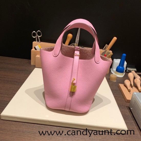 Hermes Picotin Clemence 18cm X9 /Mauve Sylvestre Gold Hardware Hermes Picotin Clemence 18cm X9 /Mauve Sylvestre Gold Hardware