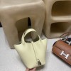 Picotin Lock 18/PM New Stock Picotin I8 Jaune Milton [2024 SS New Color] Silver Hardware Fully Hand-Stitched
