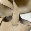 Picotin Lock 18/PM Taurillon Clemence (TC) Picotin I8 S2/Trench (Trench Grey) [2024 SS New Color] Gold Hardware Fully Hand-Stitched