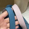 Picotin Lock 18/PM Taurillon Clemence (TC) 75/Blue Jean & 09 Mauve Pale (New Color Launched in Hermes 2022 AW) Silver Hardware Fully Hand-Stitched