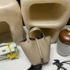 8Q Beige Marfa (Latest Color of 2023 AW Collection!) Picotin Lock 18/PM Taurillon Clemence (TC) Silver Hardware Fully Hand-Stitched