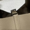 8Q Beige Marfa (Latest Color of 2023 AW Collection!) Picotin Lock 18/PM Taurillon Clemence (TC) Silver Hardware Fully Hand-Stitched