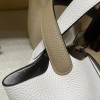 8Q Beige Marfa & 46/Ebene Picotin Lock 18/PM Taurillon Clemence (TC) Silver Hardware Fully Hand-Stitched