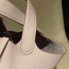 Picotin Lock 18/PM Taurillon Clemence (TC) 09 Mauve Pale 2023 (New Color Launched in Hermes 2022 AW) Silver Hardware Fully Hand-Stitched