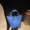 T7/Blue Hydra & U2/Blue Zephyr Silver Hardware Picotin Lock 18/PM Taurillon Clemence (TC)