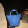 T7/Blue Hydra & U2/Blue Zephyr Silver Hardware Picotin Lock 18/PM Taurillon Clemence (TC)