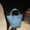 75/Blue Jean Gold Hardware Picotin Lock 18/PM Taurillon Clemence (TC)