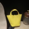 0Y Limoncello & 93/Orange Silver Hardware Picotin Lock 18/PM Taurillon Clemence (TC)