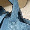 75/Blue Jean & 09 2023 Mauve Pale Silver Hardware Picotin Lock 18/PM Taurillon Clemence (TC)