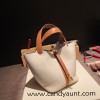 HERMES Picotin Lock 22/MM CLEMENCE 10 /Craie & 37/Gold Gold Hardware