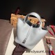 HERMES Picotin Lock 22 CLEMENCE 08/Blue Pale Silver Hardware HERMES Picotin Lock 22 CLEMENCE 08/Blue Pale Silver Hardware
