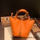 HERMES Picotin Lock 22/MM CLEMENCE Orange Gold Hardware HERMES Picotin Lock 22/MM CLEMENCE Orange Gold Hardware