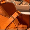 HERMES Picotin Lock 22/MM CLEMENCE Orange Gold Hardware