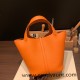 HERMES Picotin Lock 22/MM CLEMENCE Orange Gold Hardware HERMES Picotin Lock 22/MM CLEMENCE Orange Gold Hardware