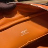 Hermès Plume 32 Swift 89/Black (Noir) X 93/Orange Silver Hardware Plume-001 Fully Hand-Stitched