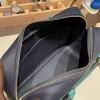 Hermès Plume 32 Evercolor 73/Blue Saphir X Vert Verone Silver Hardware Plume-002 Fully Hand-Stitched