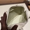 Hermès Plume 21 Ostrich 3C/Parchemin Silver Hardware Plume-004 Fully Hand-Stitched