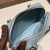 Hermès Plume 21 Ostrich 8U/Blue Glacier Silver Hardware Plume-005 Fully Hand-Stitched