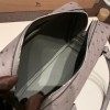 Hermès Plume 21 Ostrich M8/Gris Asphalt Silver Hardware Plume-007 Fully Hand-Stitched
