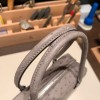 Hermès Plume 21 Ostrich M8/Gris Asphalt Silver Hardware Plume-007 Fully Hand-Stitched