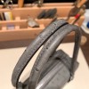 Hermès Plume 21 Ostrich 8F/Etain Silver Hardware Plume-009 Fully Hand-Stitched