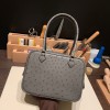 Hermès Plume 21 Ostrich 8F/Etain Silver Hardware Plume-009 Fully Hand-Stitched