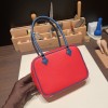Hermès Plume 21 Evercolor S3/Rouge Cœur X Deep Blue Silver Hardware Plume-012 Fully Hand-Stitched