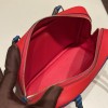 Hermès Plume 21 Evercolor S3/Rouge Cœur X Deep Blue Silver Hardware Plume-012 Fully Hand-Stitched
