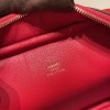 Hermès Plume 21 Evercolor S3/Rouge Cœur X Deep Blue Silver Hardware Plume-012 Fully Hand-Stitched