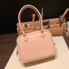 Hermès Plume 21 Evercolor P1/Rose Eglantine Silver Hardware Plume-013 Fully Hand-Stitched