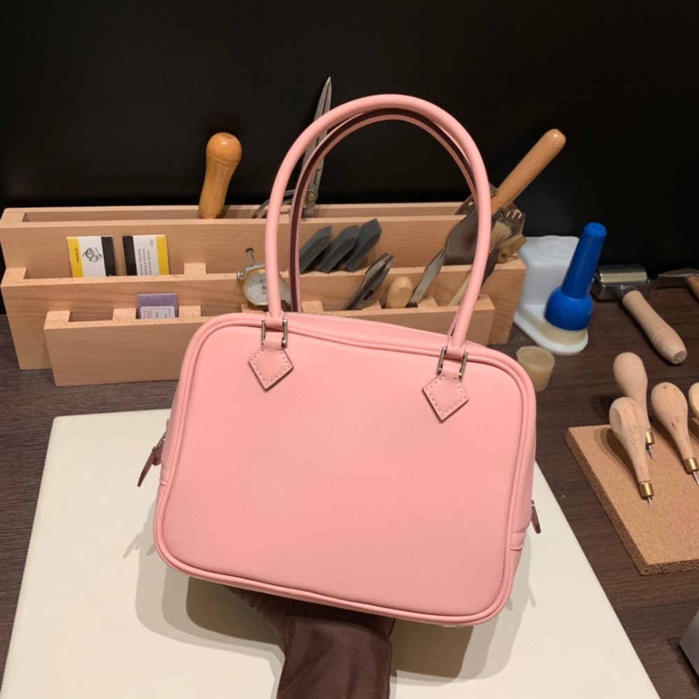 Hermès Plume 21 Evercolor 3Q/Rose Sakura Silver Hardware Plume-014 Fully Hand-Stitched