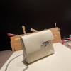 Hermès Verrou Mini 17cm Crocodile 8L/Beton (Béton) Silver Hardware Verrou-016 Fully Hand-Stitched