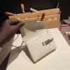 Hermès Verrou Mini 17cm Crocodile 8L/Beton (Béton) Silver Hardware Verrou-016 Fully Hand-Stitched