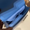 Hermès Verrou Mini 17cm Ostrich T7/Blue Hydra Silver Hardware Verrou-017 Fully Hand-Stitched