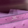 Hermès Verrou Mini 17cm Ostrich P9/Anemone Silver Hardware Verrou-021 Fully Hand-Stitched