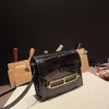 Hermès Roulis 19cm Crocodile 89/Black (Noir) Gold Hardware Roulis-022 Fully Hand-Stitched