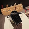 Hermès Roulis 19cm Crocodile 89/Black (Noir) Gold Hardware Roulis-022 Fully Hand-Stitched